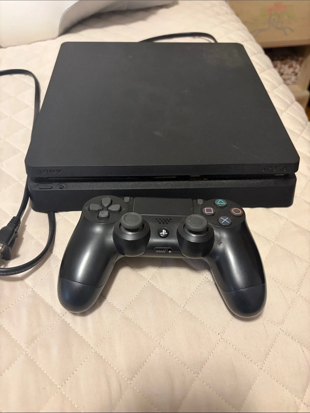 Sony Black PS4 Slim Console with DualShock 4 Controller